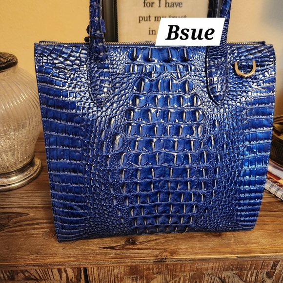 SOLD.Brahmin Vista Blue ELDORADO CAROLINE Melbourne Leather Shoulder Handbag-NWT - Picture 5 of 5